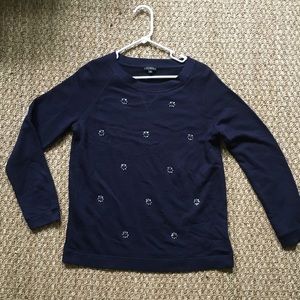 NWOT Navy Rhinestones Sweater